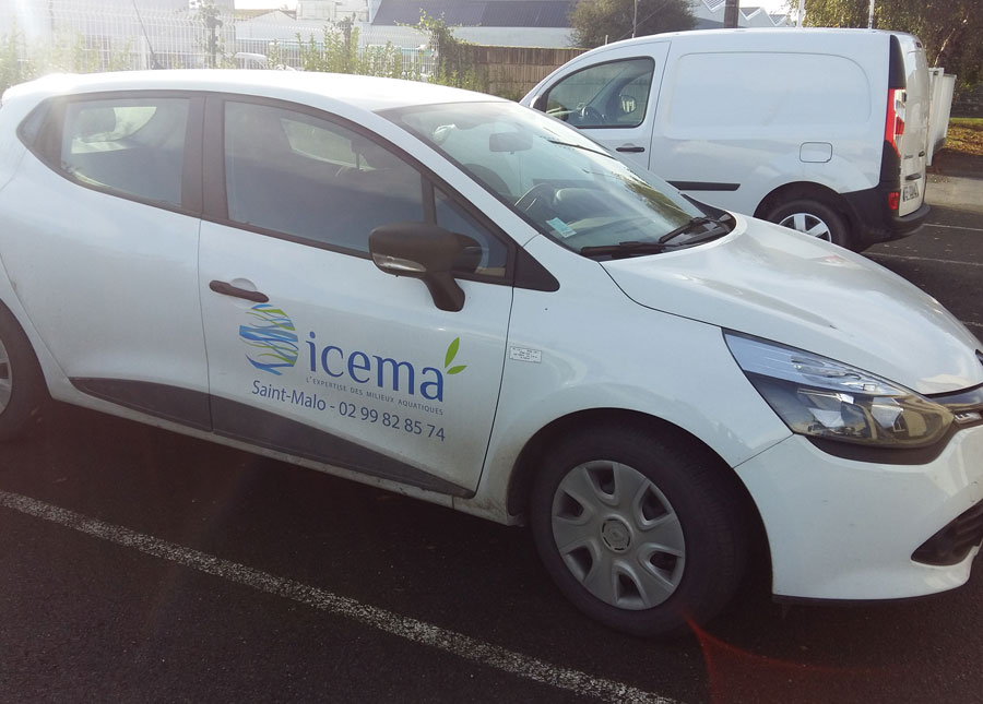 Réalisation du flocage véhicule pour Icema à Saint-Malo